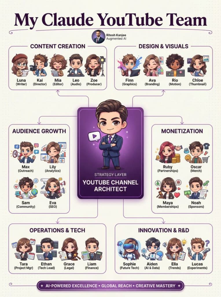 The Claude YouTube Team with 30 specialist AI agents for channel growth